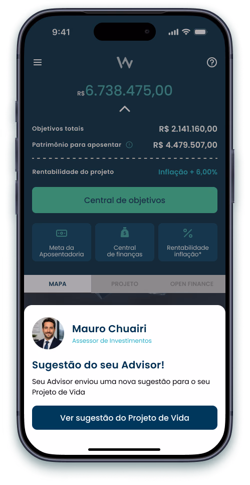 Tela do app Walkr mostrando o planejamento do cliente